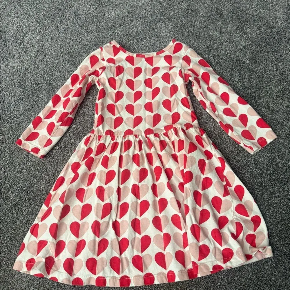 Winter Water Factory Heart Patterned Organic Cotton Dress Sz 6
